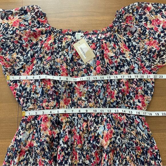 Sundance Women's Clarisse Floral Dress Multicolor Tiered Boho Midi Flowy Buttons - Picture 12 of 12